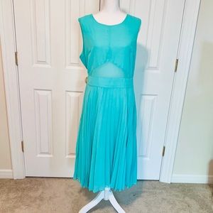 ASOS Aqua Maxi Dress with pleated skirt.